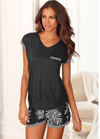 Lascana Shortama in zwart/wit design(2 delig, 1 stuk )