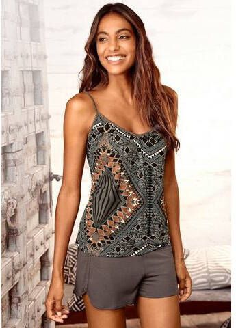 Lascana Shortama met etnomotief(2 delig, 1 stuk )