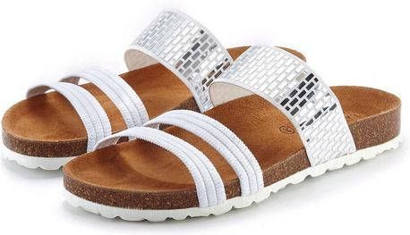 Lascana Slippers met kurken voetbed en elastische riempjes