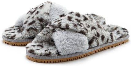 Lascana Slippers Pantoffels met luipaardprint en heerlijk zacht imitatiebont veganistisch