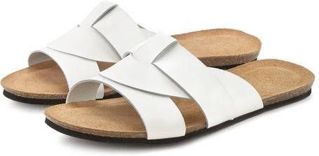 Lascana Slippers van leer met kurkvoetbed