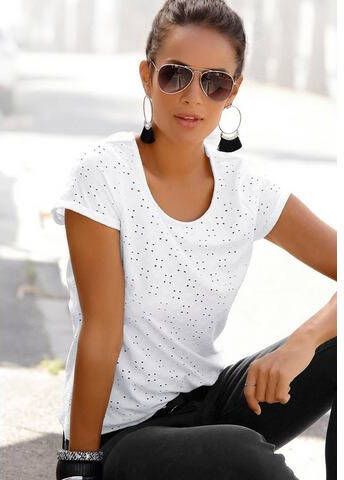 Lascana Strandshirt met broderie anglaise