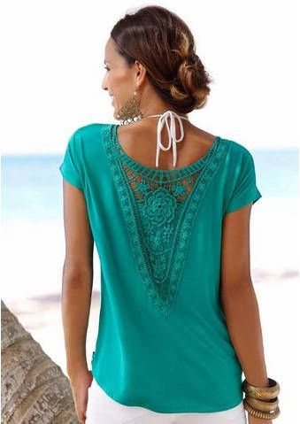 Lascana Strandshirt met inzet bovenaan