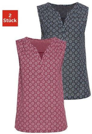 Lascana Strandtop met kleine schouderrimpeling(Set van 2 )