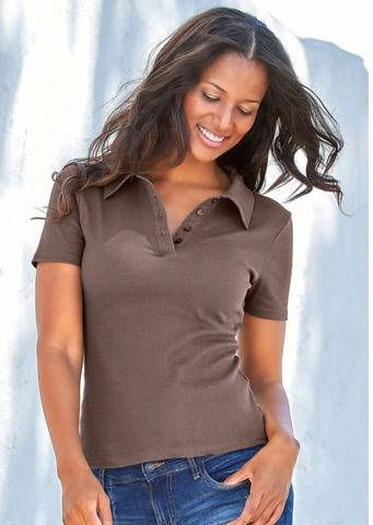 Lascana T shirt in modieuze materialenmix