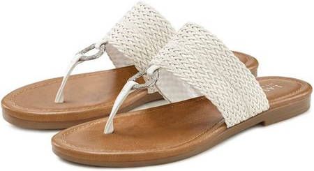 Lascana Teenslippers met ringapplicatie