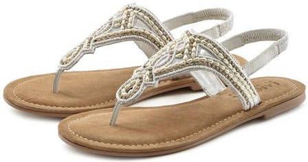 Lascana Teenslippers Sandalen met kralen en steentjes belegd