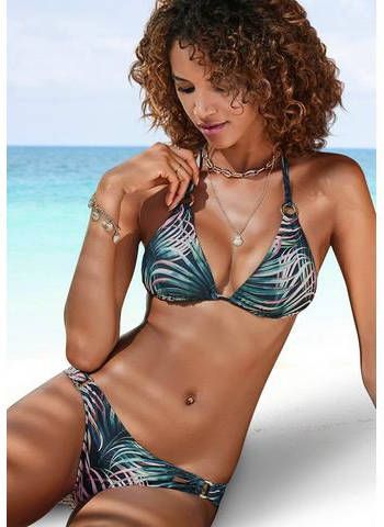 Lascana Triangel bikinitop Reese met goudkleurige sierringen