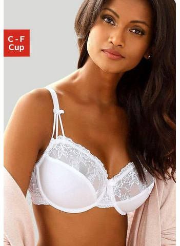 Nuance beugelbeha met contrastkleurige kant