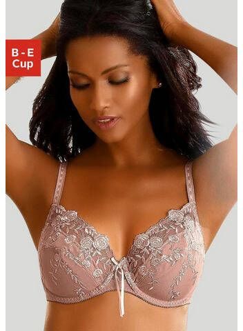 Nuance Beugel bh met borduurkant in bloemetjes look