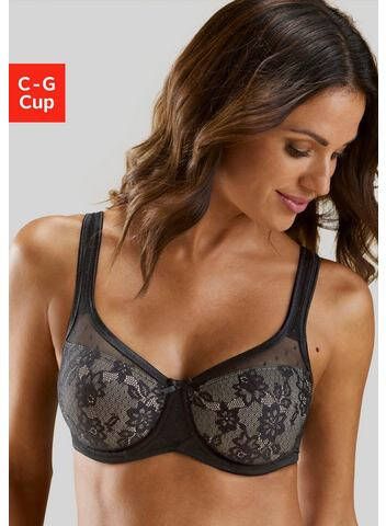 NUANCE minimizer beugel BH met tegengevoerde jacquard kant