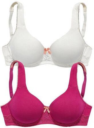 Nuance T shirt bh met beugel en ongevoerde cups(set, Set van 2 )