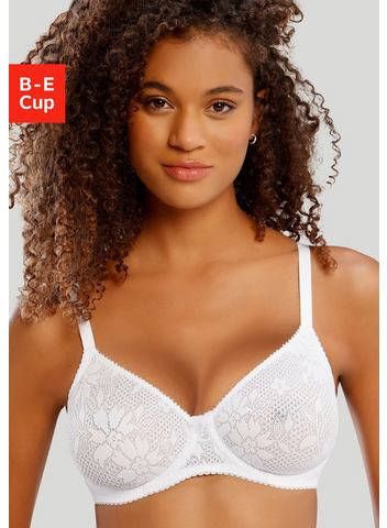 Nuance T shirt bh met beugel, met naadloze cups van gladde kant