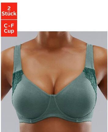 petite fleur Minimizer bh met beugel, met dubbellaagse cups en bredere bandjes(set, Set van 2 )