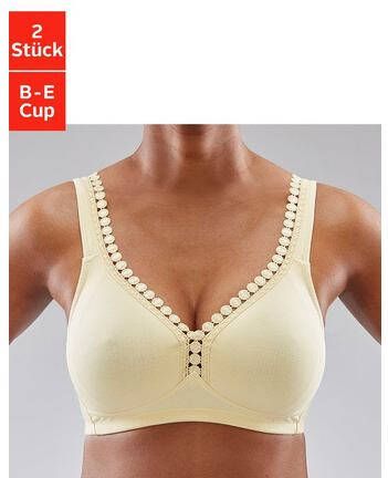 petite fleur Soft bh zonder beugels, met decoratieve sierrand(set, Set van 2 )