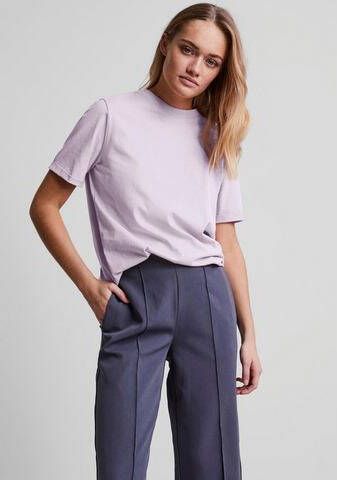 pieces Shirt met ronde hals PCRIA SS FOLD UP SOLID TEE NOOS BC