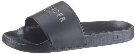 Tommy Hilfiger Badslippers GLITTER POOL SLIDE met glinsterend logo