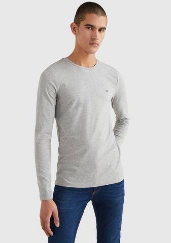 Tommy Hilfiger Stretch slank fit met lange mouwen T shirt , Grijs, Heren