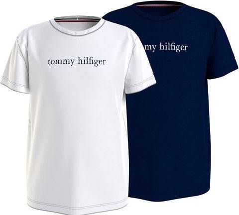 Shirt met korte mouwen met tommy hilfiger logo opschrift(set, 2 delig, Set van 2 )