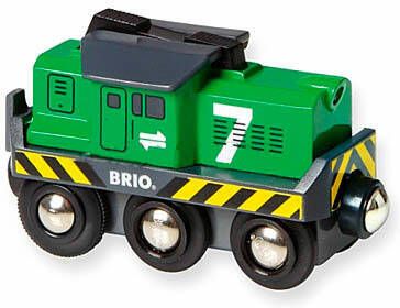 Brio houten Locomotief voor goederentrein op batterijen 33214