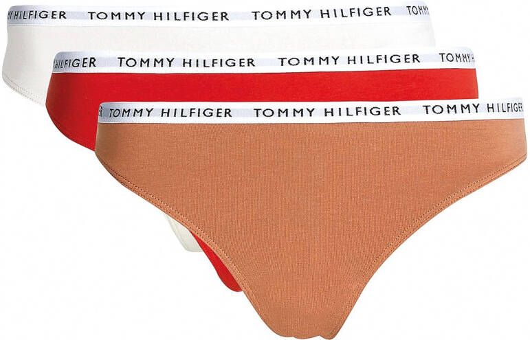 Tommy Hilfiger Underwear Stringpants met logo tailleband(set, 3 stuks, Set van 3 )