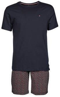 Tommy Hilfiger Nachtmode & Loungewear CN SS Short Jersey Set Print Blauw online kopen