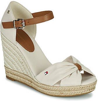 Tommy Hilfiger Highheel sandaaltjes BASIC OPENED TOE HIGH WEDGE met stijlvol vlagdetail