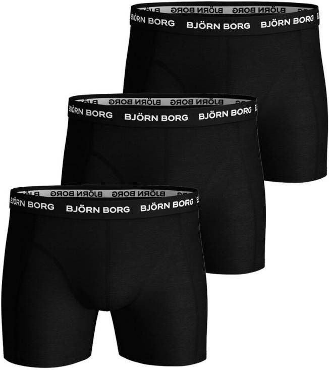 Bjorn Borg Boxershorts Shorts Sammy Noos Solids Core 3 Pack Zwart