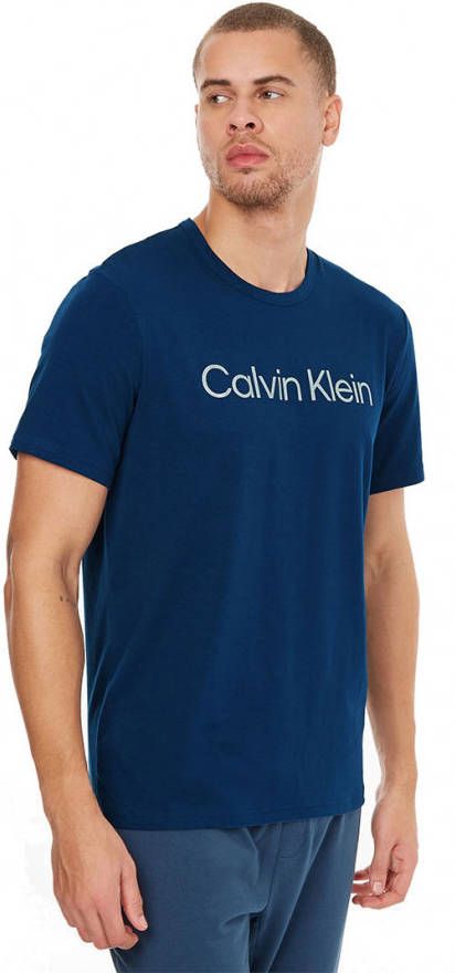 Calvin Klein T shirts Short Sleeve Crew Neck Blauw