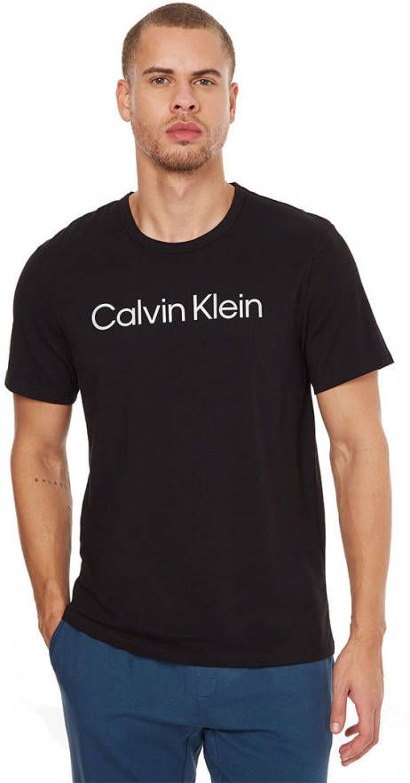 Calvin Klein T shirts Short Sleeve Crew Neck Zwart