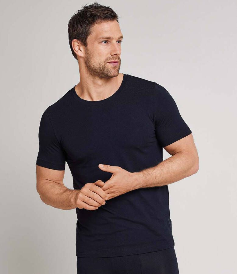 Schiesser Nachtmode & Loungewear T shirt Roundneck Donkerblauw
