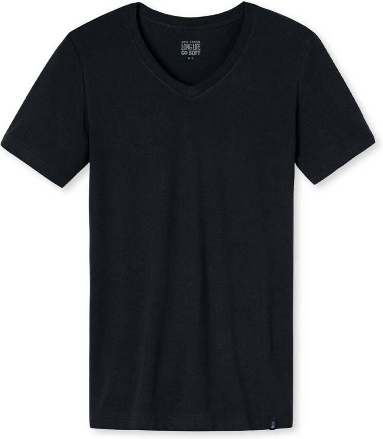 Schiesser Nachtmode & Loungewear T shirt V Neck Donkerblauw