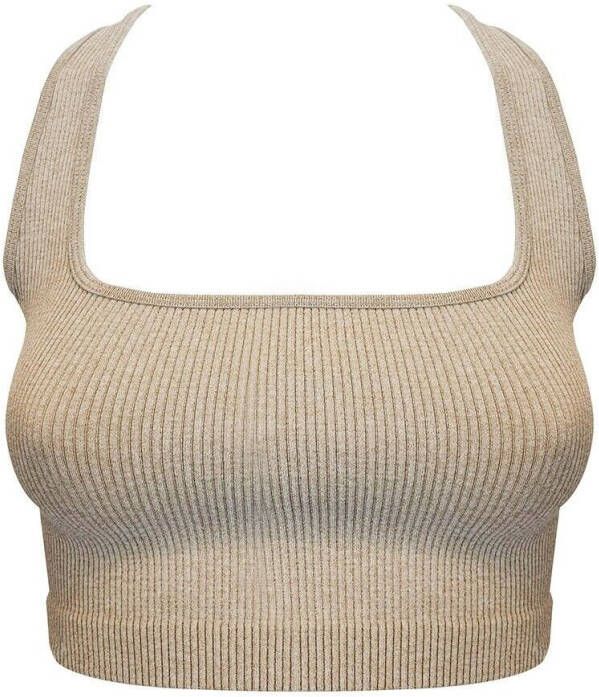 magic bodyfashion Cropped loungetop met ribstructuur