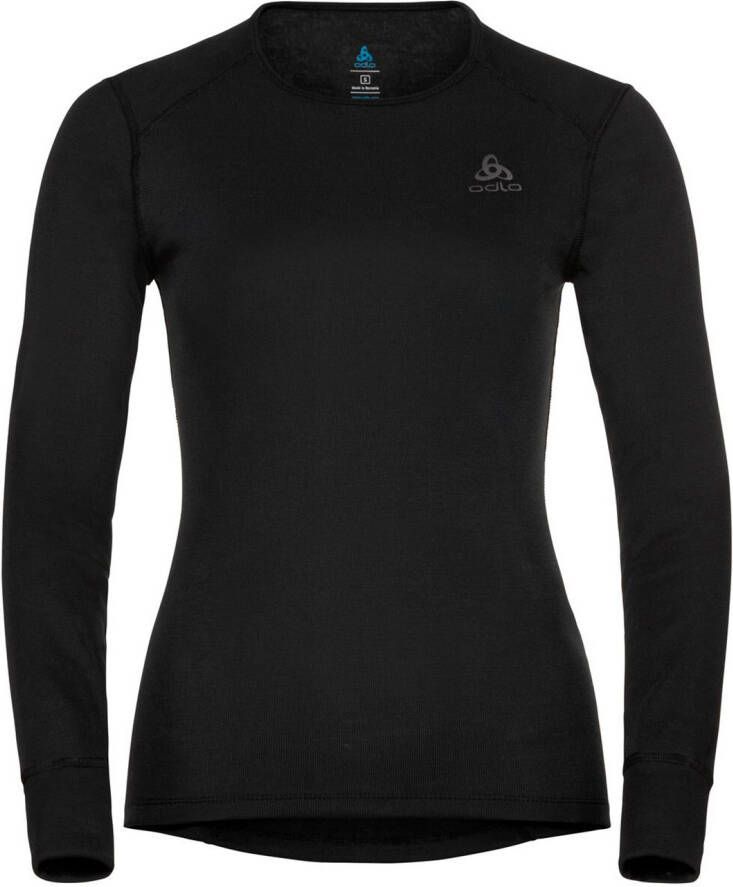 Odlo Active Warm Eco Crew Neck Basislaagtop Dames Zwart/Donkergrijs