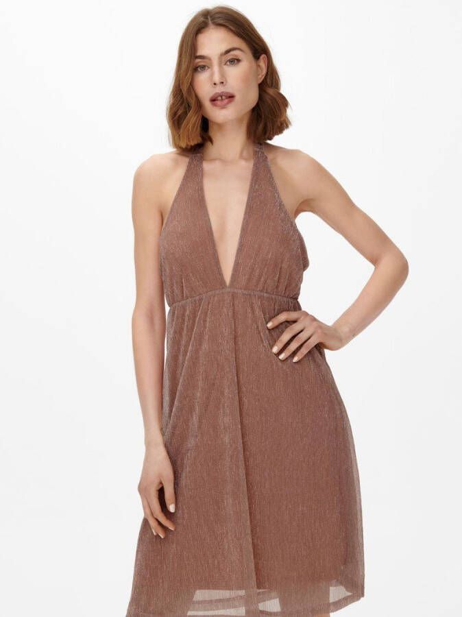 Only Jurk glanzende haltertop