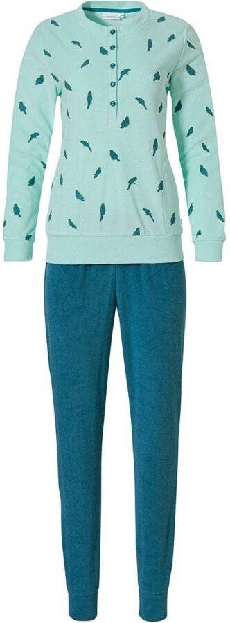Pastunette Dames badstof loungeset met boorden & knoopjes 'little birds'
