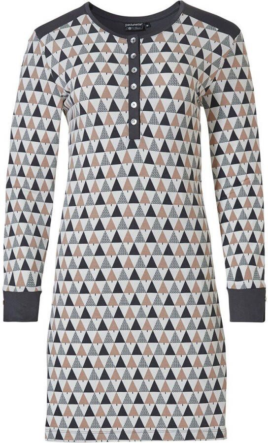 Pastunette Long sleeve nightdress 'geometric triangles'