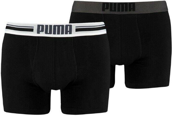 Puma Men's 2-Pack Placed Logo Boxers Black M Zwart
