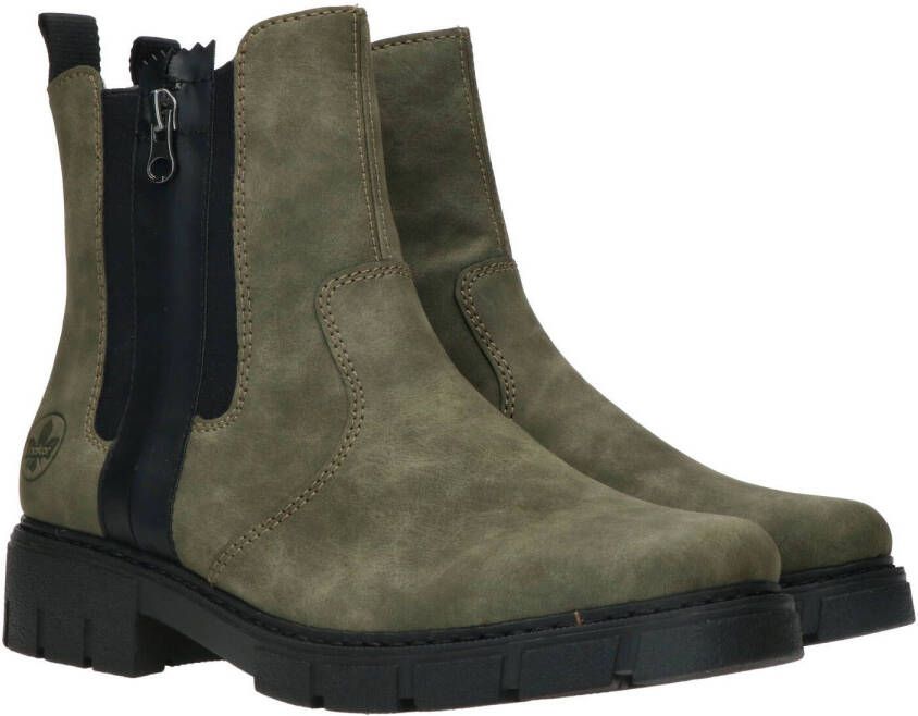Rieker Chelsea boots met sierrits aan de buitenkant