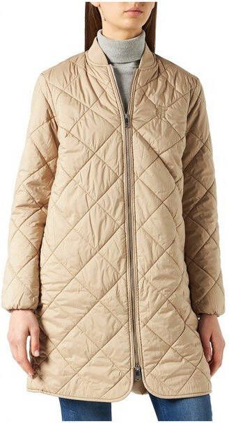 Tommy Hilfiger Damen Mantel Quilted Long Bomber Coat , Beige, Dames
