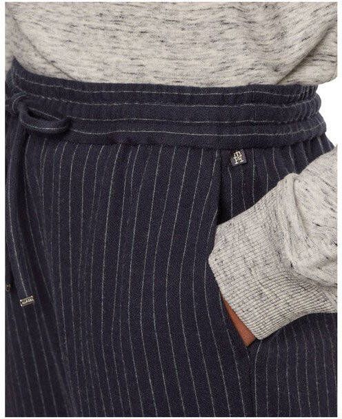 Tommy Hilfiger High waist tapered fit cropped pantalon met streepprint