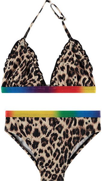 Vingino triangel bikini Zenza met panterprint bruin/multi