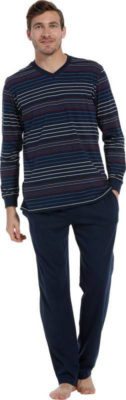Pastunette Mix & Match heren lounge shirt 4399 622 2 blauw Donker Blauw 54