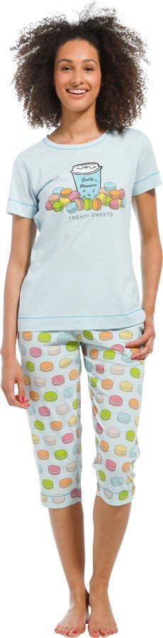 Rebelle dames pyjama capri 21221 411 3 Turquoise 40