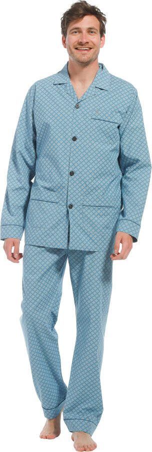 Robson heren pyjama doorknoop 27221 702 6 Turquoise 3XL/58
