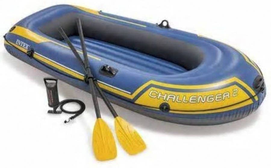 Intex Challenger 2 Opblaasboot met roeispanen en pomp 68367NP