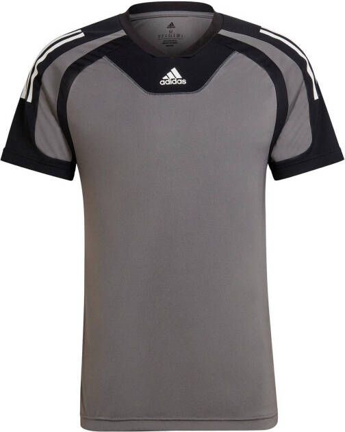 Adidas Performance sport T shirt grijs/zwart/wit