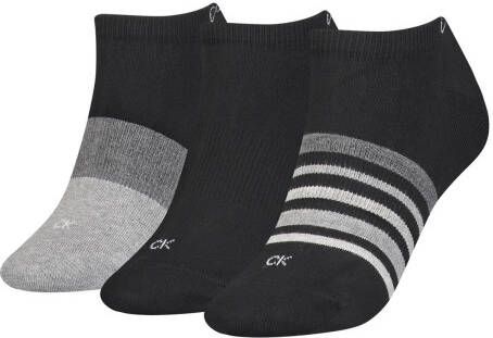 Calvin Klein sneakersokken set van 3 zwart