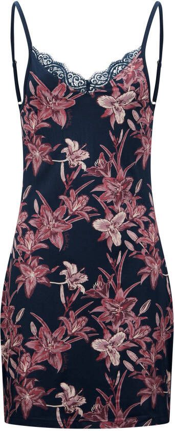Charlie Choe gebloemde slipdress donkerblauw/roze