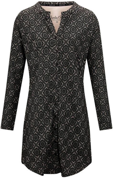 Charlie Choe nachthemd met all over print zwart/roze